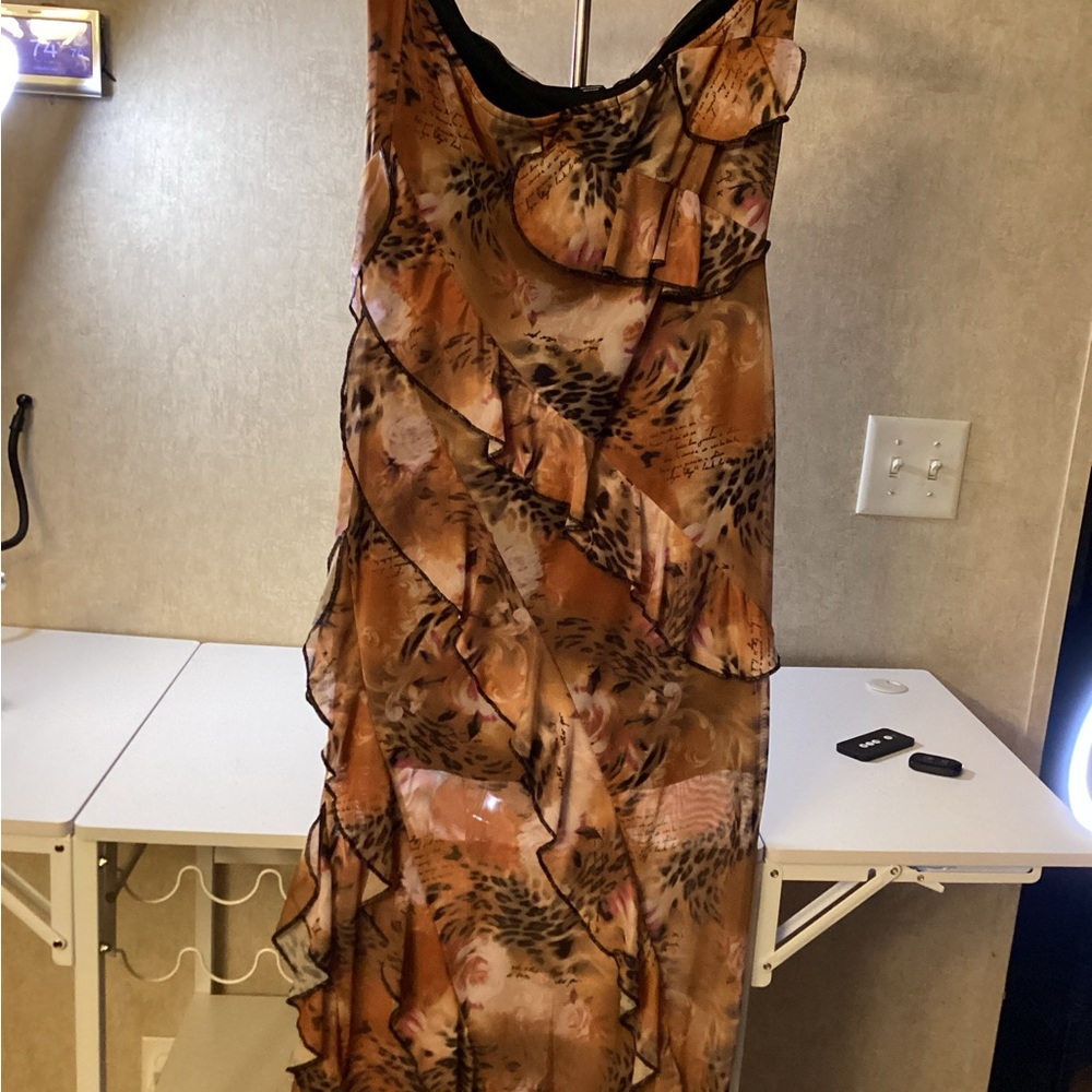 Elegant Leopard Print Ruffle Dress